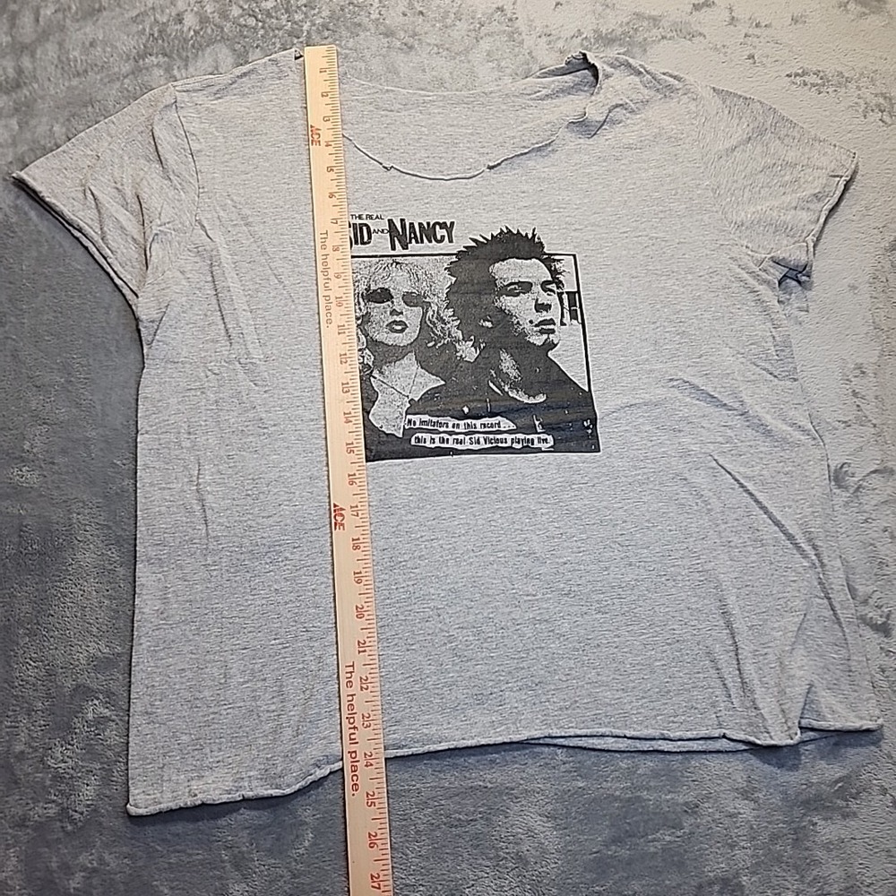 Vintage Sid Vicious Nancy Punk Crop T Shirt‎ 90s Y2K DIY Cut Grunge - Picture 9 of 11